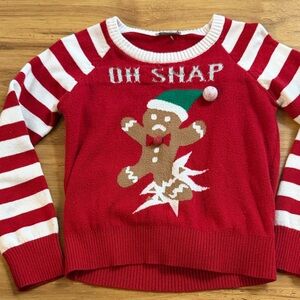 Red Gingerbread 'Oh Snap' Holiday Sweater